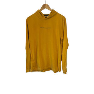 DENIM & FLOWER Yellow Graphic Print Hooded Sweatshirt M